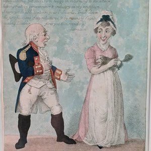 Rare antique hand-colored print Symptoms of the Shop Plate #9 dated 1801, London